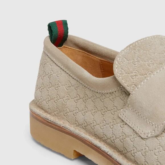 Gucci Web GG Monogram Suede Loafers Beige 831289 Mens 11.5 US 12 NEW main image 6